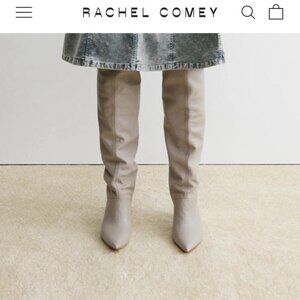 Rachel Comey  leather boots in stone grey. No zipper. 100% Leather. 70mm heel.
